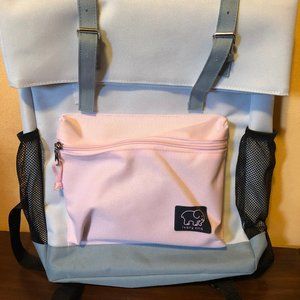 IVORY ELLA Light Blue/Pink Rollover Backpack 16”